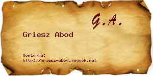 Griesz Abod névjegykártya